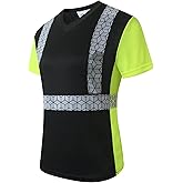 HoliSecure Women Safety Shirt,High Reflective T Shirt for Woman with Unusual Reflective Pattern,Short Sleeve Breathable