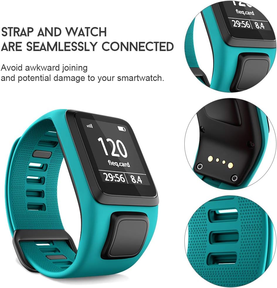 NotoCity for Tomtom Strap Watch Strap Replacement for Tomtom Runner 3, Spark 3, Runner 2, Spark, Golfer 2,Adventurer(dark geen) - Image 3