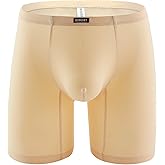 iKingsky Men's Long Leg Boxer No Ride Up Underwear Seamless Front Trunks Stretch Mens Underpanties Great for Sport