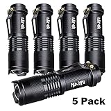 5 Pack SK-68 3 Modes Handheld Mini Cree Q5 LED Flashlight Torch Tactical Lamp 7w 300lm Adjustable Focus Zoomable Light