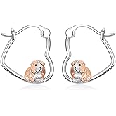 Guinea Pig Earrings 925 Sterling Silver Guinea Pig Dangle Drop Earrings Guinea Pig Blue Opal Jewelry Gifts for Women Guinea Pig Lovers