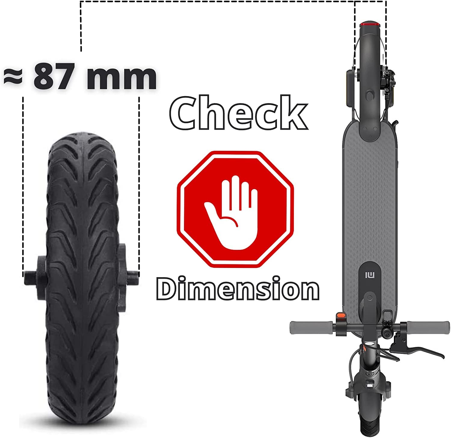 ELKATECH | Gotrax Wheel replacement and Xiaomi M365 electric Scooter | Solid Tire with hub and Brake-Disc | Honeycomb Wheel Compatible Mijia1s gotrax gxl V2/gotrax XR and 8,5 inch