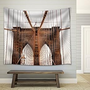 Brooklyn Bridge, New York, USA - Fabric Wall Tapestry Home Decor - 51x60 inches