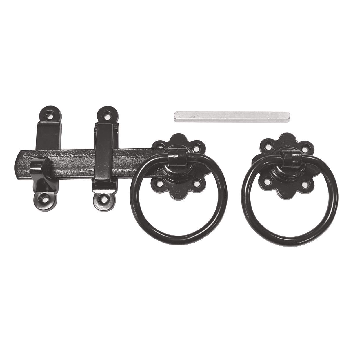 ZEROplus 150mm Black Japanned Mild Steel, Plain Ring Gate Latch, for Garden Gates, Sheds, Z1138.6