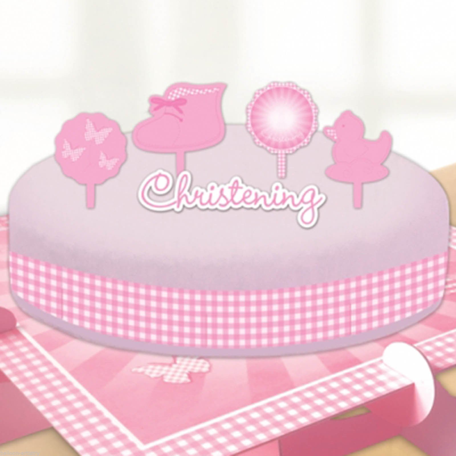 Amscan Christening Booties Cake Decorating Kits, Pink