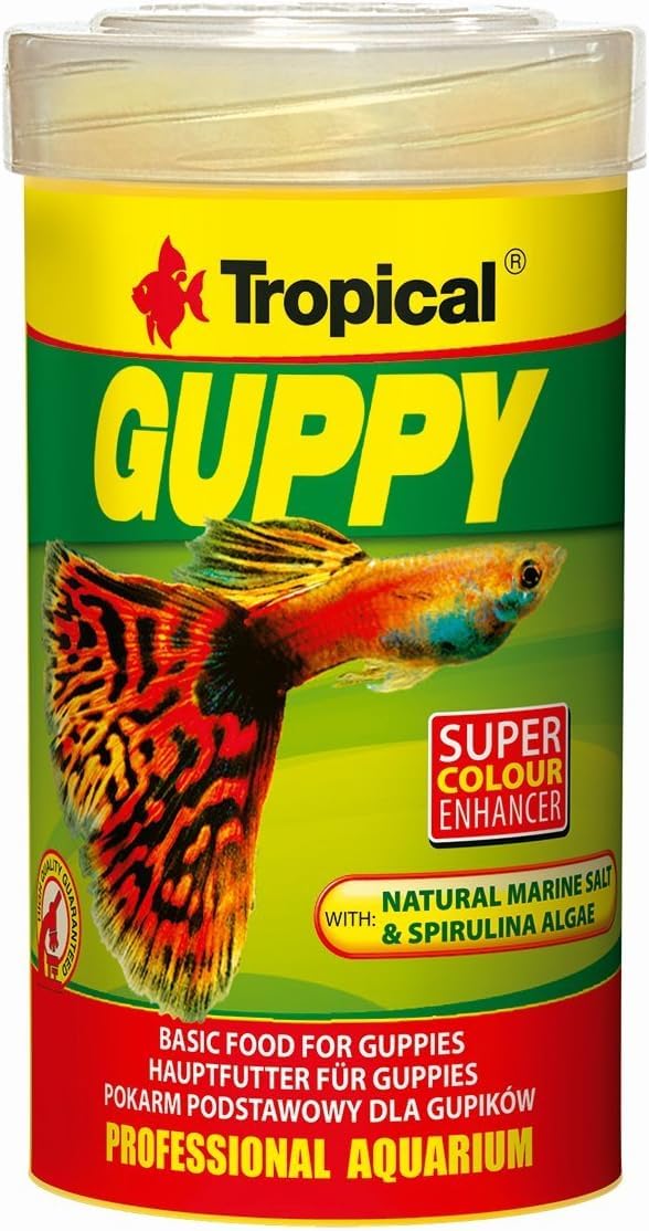 GUPPY 100ml / 20g - multi-ingredient food for guppies, mollies, platies & livebearers, supports health & reproductive success