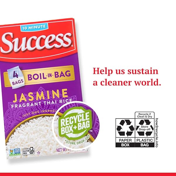 SUCCESS BOIL-IN-BAG RICE, THAI JASMINE RICE, QUICK RICE MEALS, 14-OUNCE BOX