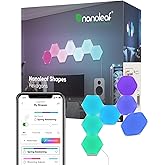 Nanoleaf Shapes WiFi and Thread Smart RGBW 16M+ Color LED Dimmable Gaming and Home Decor Wall Lights Smarter Kits Hexagons Sm