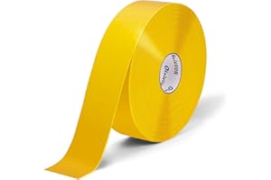 Oleitodh Yellow Floor Marking Tape,1mm Thick Adhesive Industrial Floor Tape 3" Width, 148' Length Safety, Caution, Warning Tape for Warehouse, Concrete, Harsh Conditions, Forklift, High Traffic Floors