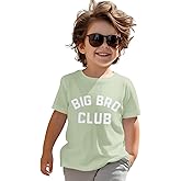 GLIGLITTR Big Brother Shirt Cool Big Bro Club T-Shirt Toddler Baby Boy Promoted to Big Brother Announcement Short Sleeve Tops
