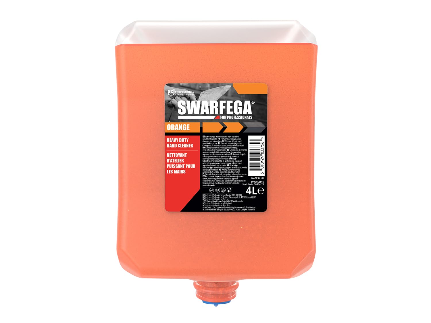 Swarfega Orange – Industrial Hand Cleaner – 4 L Refill – Solvent‑Free – Professional Use