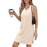 BKRIVE V-Neck Summer Casual Beach Dress for Women 2025 Vacation Women's Sleeveless Sundress with Split