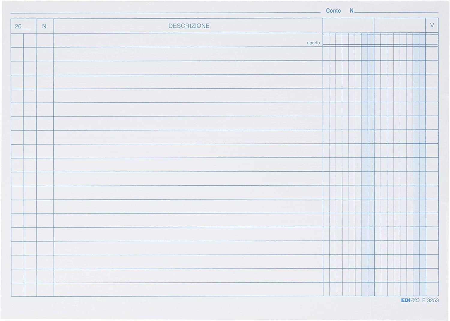 EDIPRO - E3253BL - 100 Cards with 2 Columns Blue f.to 15x21 - Image 4