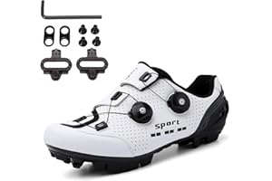 SDEQA Cycling Shoes for Mens Womens Mountain Road Bikes Shoes Compatible with Peloton Shimano SPD 2 Bolts Pedals Outdoor Bike