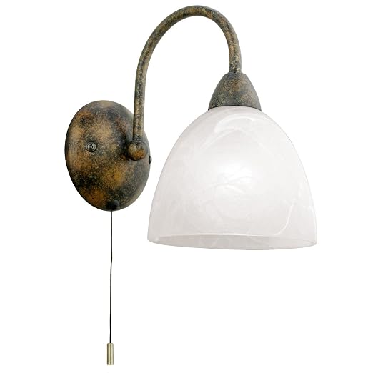 Eglo Wandleuchte Dionis Aus Stahl Rostfarbend Mit Zugschalter 40 W