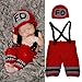 Yarra Modes Baby Photography Props Handmade Crochet Knit Fireman Caps Pants Photo Costume Prop (0-12 Month)