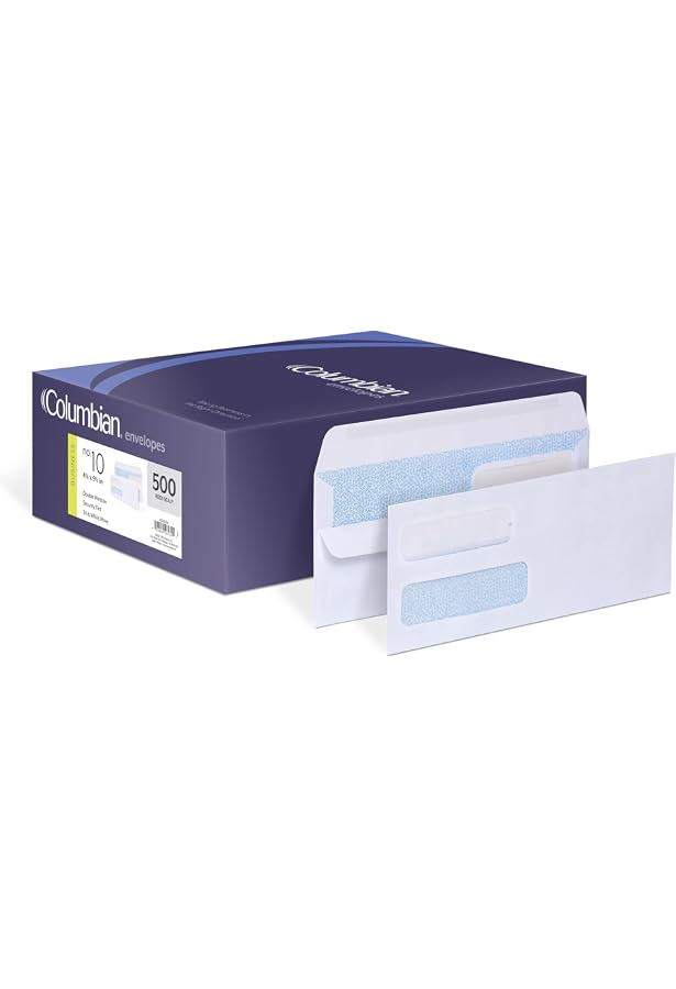 Lot De 500 Enveloppes De Sécurité - Autoadhésives, Teintées Pour Confidentialité, 9.5x4.13 Pouces | Amazon Basics Neuf