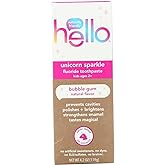 HELLO Bubblegum Unicorn Sparkle Toothpaste for Kids, 4.2 OZ
