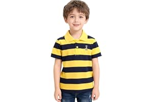 Kids Boys Girls Short Sleeve Polo Shirt Summer Stripe T- Shirt Lapel Cotton Tops Children 3-13 Y
