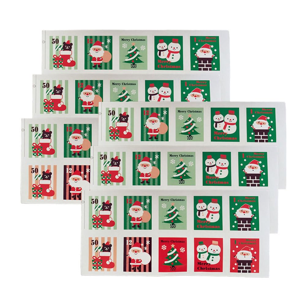 100Pcs Christmas Sticker Xmas Stamp Stickers Santa Sealing Tags for Packaging Candy Baking Scrapbook Decor