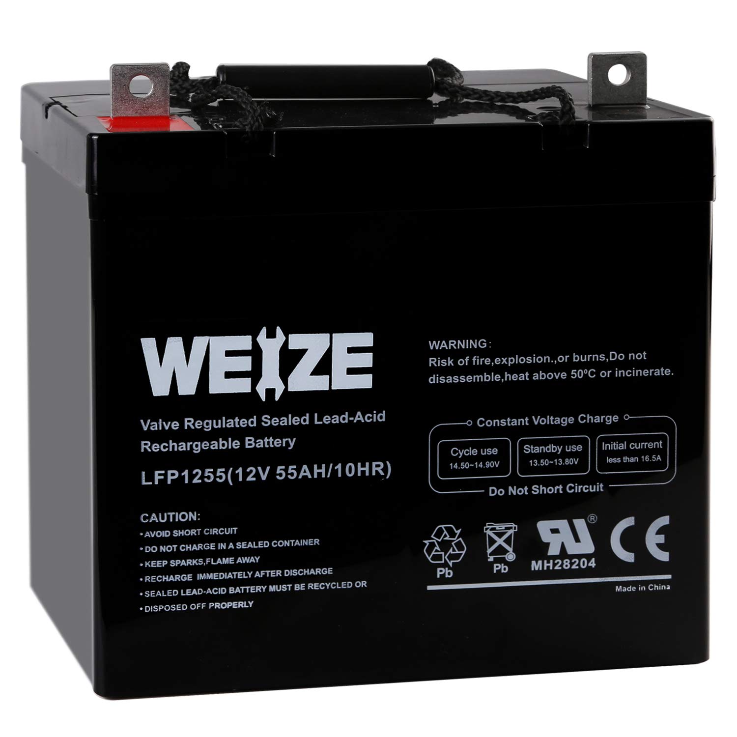 Weize 12V 55AH Deep Cycle Battery UB12550 For Power Scooter Wheelchair