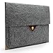 Lavievert Gray Felt Case Bag Sleeve Protector with Authentic Triangle Leather Flap and Copper Metal Corner for Apple 11