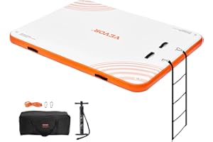 VEVOR Inflatable Floating Dock, Inflatable Dock Platform, Non-Slip Water Floating Dock Mat with Portable Carrying Bag & Detac