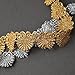 1 Inch Metallic Gold Lace Trim for Bridal, Costume or Jewelry, Crafts and Sewing by 1 Yard, LP-MX-673