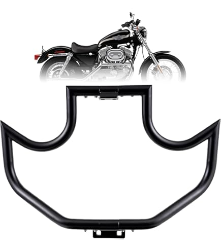 Black Engine Guard Crash Bar For Harley Sportster XL/XR 883 1200 (1984-2003) – 1.25” Steel, Gloss Black