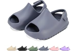 AIMINUO Toddler Little Kids Slides Sandals Summer Slip-On Sandals Shower Beach Pool Anti-slip Slippers for Kids Girls White Sandals Toddler Water Shoes for Boys Toddler Slides