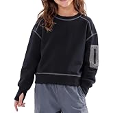 nowpith Girls Crewneck Sweatshirt Colorblock Long Sleeve Pullover Top Shirts with Pocket