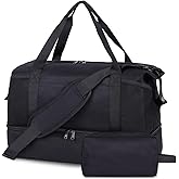 Wandering Nature Personal Item Bag 18x14x8 Travel Duffel Bag Underseat Carry on Luggage with Shoe Compartment Wet Pocke Toiletry Pouch for Women Men Patent Pending