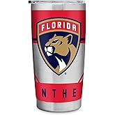 Rico Industries NHL Hockey 20oz Stainless Steel Tumbler with Lid - Great for Coffee, Tea, Water or Cocktails