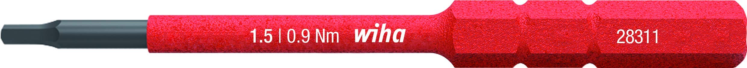 Wiha 2831-18 SW 1.5x75 Slim-Vario VDE Wechselbit/Keine Slim-Version, True Red, 37222