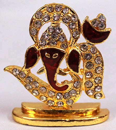 Odishabazaar Lord Ganesha Idol for Car Dashboard / Home / Office / Perfect Gift Item - 2.5 X 2 X 0.5 Inch