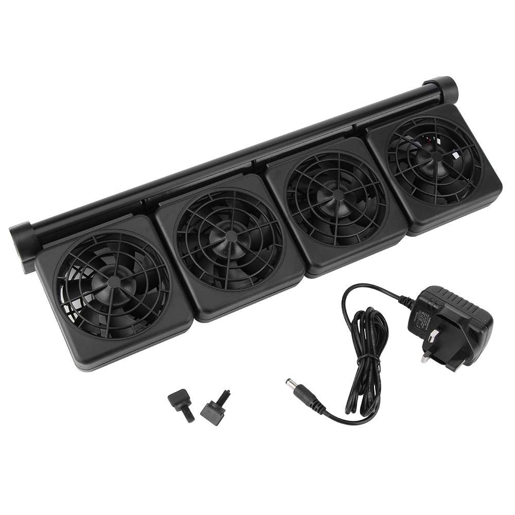 Pssopp Aquarium Adjustable Fish Tank Cooling Fan Heat Dissipation Fans Aquarium ColdWind Cooling System for for Salt Fresh Water Tank(4 Head)