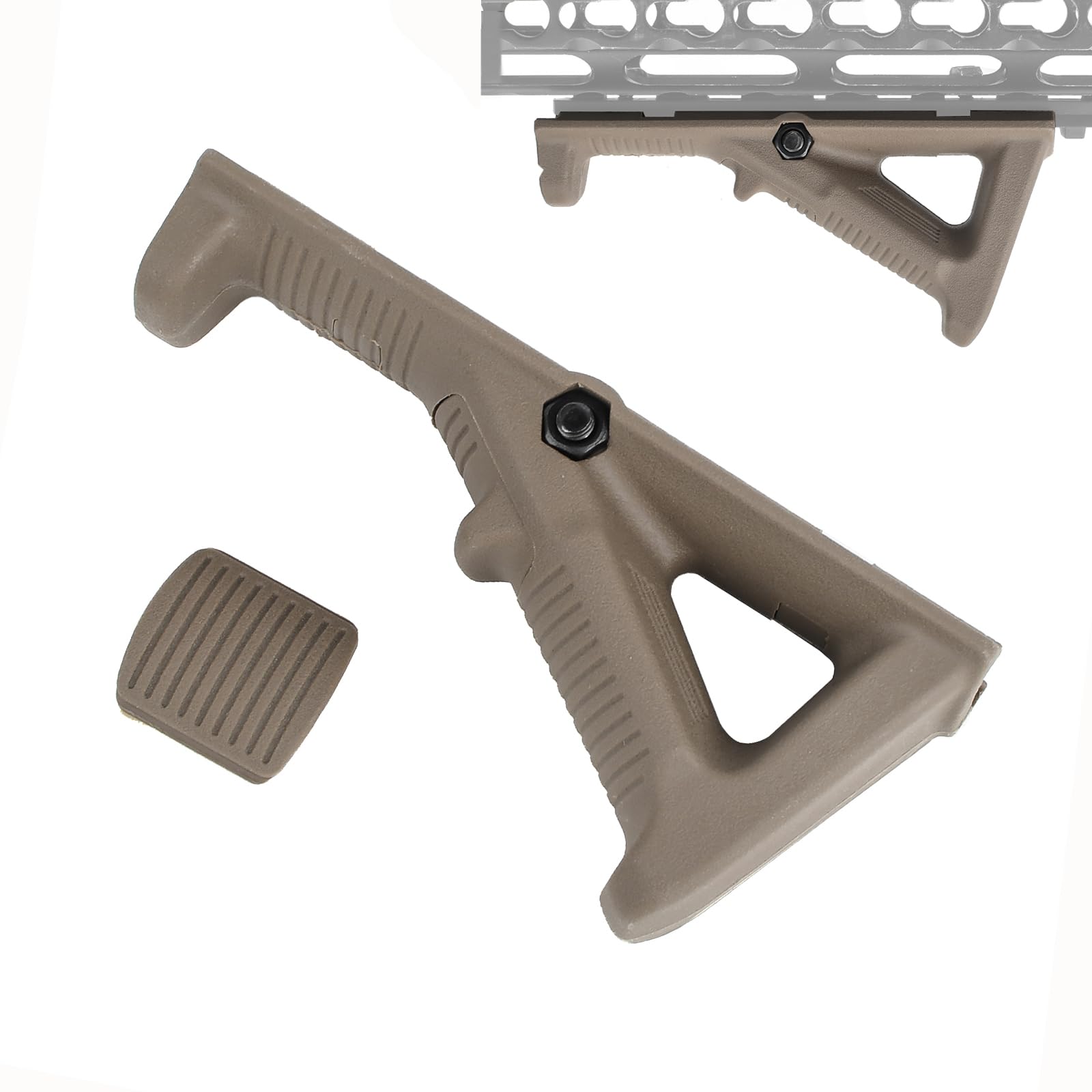 SBGJMY AFG2 Angled Foregrip Fore Grip for 20mm Picatinny Rail System Non-slip Triangle Front Grip (Tan)
