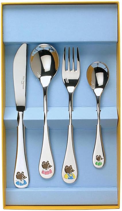 Guy Degrenne Coffret Bapteme Petit Ours Brun Couvert 4 Pieces Enfant Acier Inoxydable Amazon Fr Cuisine Maison