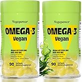 Vegan Omega-3 DHA Supplements - Premium Fish Oil Alternative from Algae Oil | 90 Carrageenan Free Softgels | Plant Based Algal DHA Essential Fatty Acids, Non-GMO (Algae, 90 Count (Pack of 2))