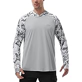 FISHEAL Men's Performance Fishing Hoodie Shirt with Thumbholes - UPF 50 Sun Protection Camo Long Sleeve Shirts Quick-Dry