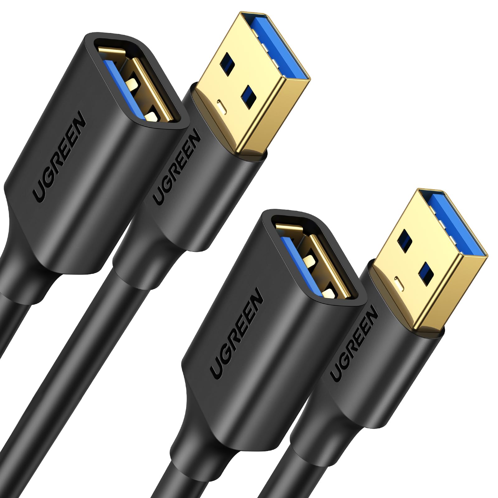 UGREEN USB 3.0 Extension Cable, 2 Packed USB Male to Female Cord, USB Extension Cable, USB Extender Lead for Oculus Rift, PS VR, HTC Vive, Card Reader, Keyboard, Printer, Scanner, Camera, etc (2M)