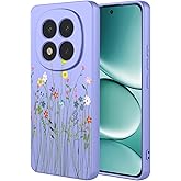 HTXWXJC Phone Case for Redmi Note 15 Pro Case, Shockproof Flexible Bumper TPU Soft Cases Flower Pattern Phone Cover for Xiaomi Redmi Note 15 Pro 5G Purple Flower