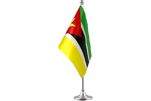 GentleGirl.USA Mozambique Table Flags,Stick Small Mini Mozambican Flag Office Desk Flag on Stand with Stand Base, International Festival Mozambique Theme Party Decoration,Home Desk Decoration