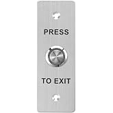 Push to Exit Button，Stainless Steel Door Bell Type Round Request to Exit Button Standard Size for Door Access Control With LED Light NC COM and NO Output (Push to Exit Button_05)