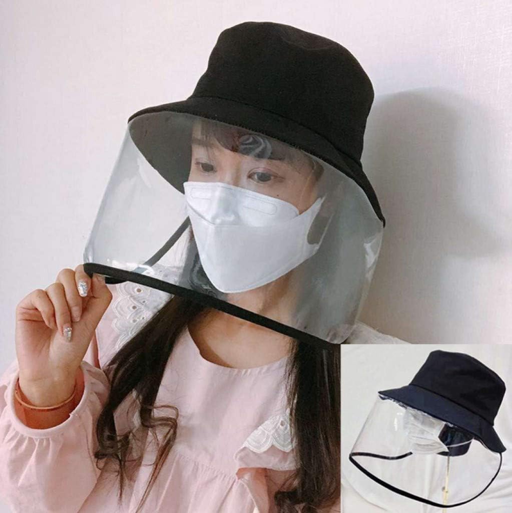 Anti Pollution Protective Hat Dustproof- Protective Hat with Goggles- Spit Protection Hat Goggles - 2 in 1 Anti-spitting Protective Hat - Protect Family Health (Black，)