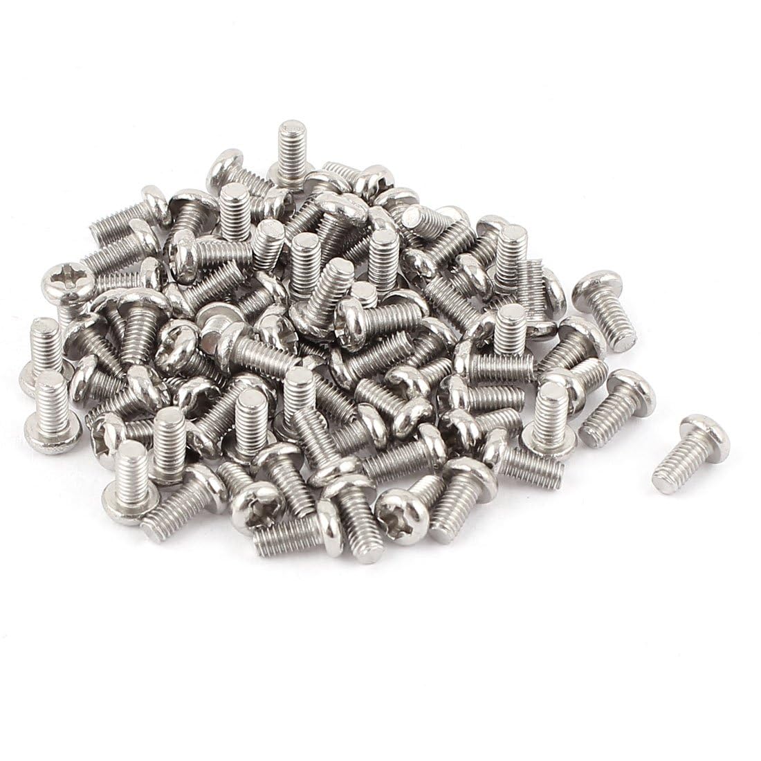 TOP-VIGOR 60Pcs Cross Pan Head Machine Screws, M3x6mm Phillips Round Head Screws Bolts for Machinery, Furniture, Car, Motorcycle Repair, Electronic Products, Ship Assembly, and DIY