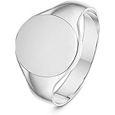 LANDA JEWEL Unisex Sterling Silver Cushion or Oval Shape Heavy Weight Polished Signet Ring