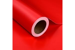 Iioscre Gift Wrapping Paper, Red Wrapping Paper Roll, Matte Metal Solid Color Wrapping Paper for Birthday Christmas Wedding Baby Shower Father's Day Valentine's Day, 17.3 Inch X 32.8 Feet
