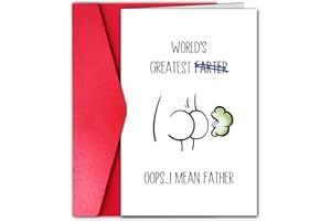 GYYsweetus Funny Fathers Day Card, Hilarious Father’s Day Gift from Daughter Son, Birthday Card for Dad (Fart)