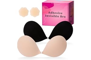 Sticky Bra Push Up Lift Adhesive Bra Strapless Sticky Bra Stick on Bra Invisible Silicon Bra for Women with Nipple Covers